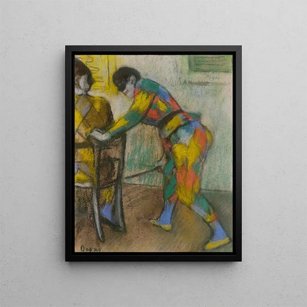 Två Arlequiner - Edgar Degas — inramlat konstverk på väggen