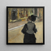 kvinna sedd bakifrån, besök på ett museum - Edgar Degas — inramlat konstverk på väggen