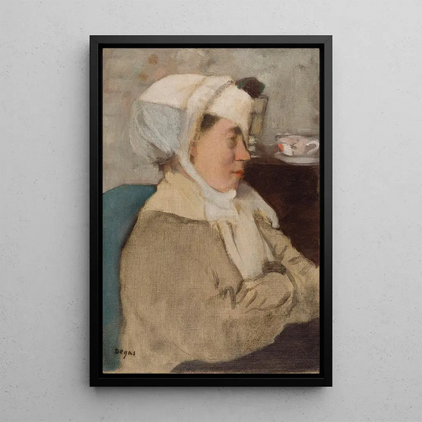 kvinna med bandage - Edgar Degas — inramlat konstverk på väggen