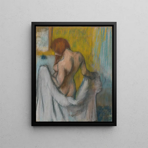 kvinna med en handduk - Edgar Degas — inramlat konstverk på väggen