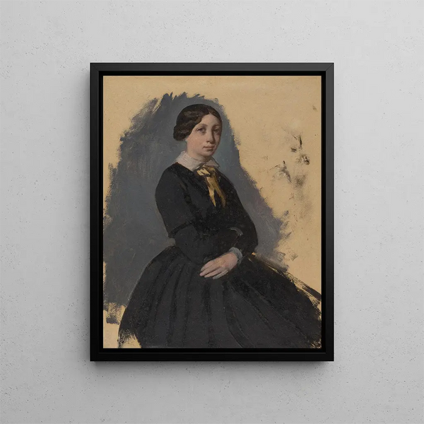 Ung kvinna i svart - Edgar Degas — inramlat konstverk på väggen