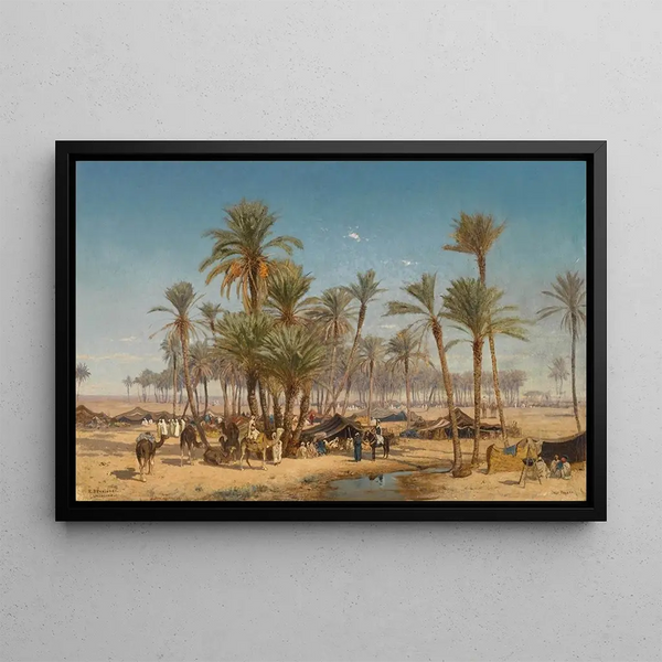 L'Oasis de Biskra - Edmund Berninger — inramlat konstverk på väggen