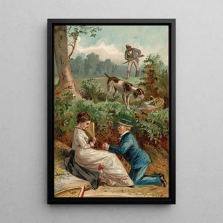 Edmund Birckhead Bensell - Young Couple with Hunter in the Background.webp