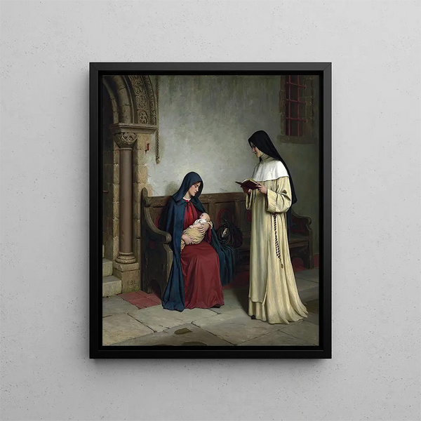 Livres et art Maternité - Edmund Blair Leighton — inramlat konstverk på väggen