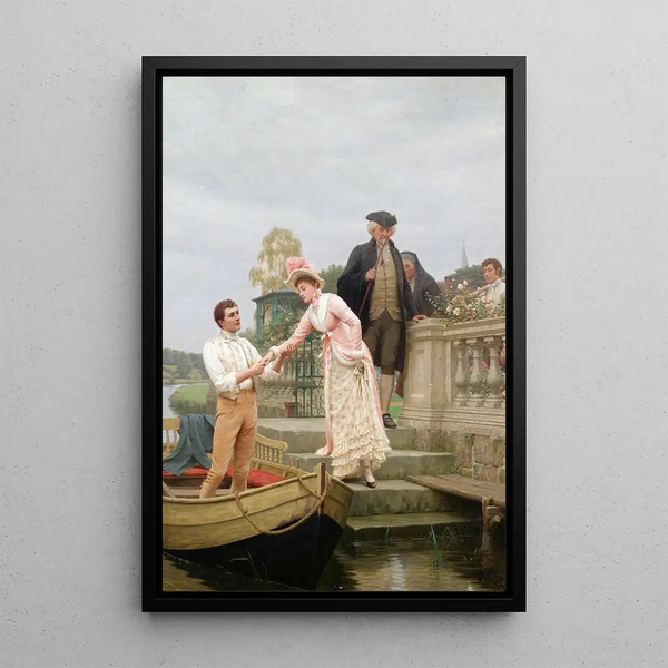 Reproduktion av målningen Posea din mjuka hand i min och lita på mig - Edmund Blair Leighton
