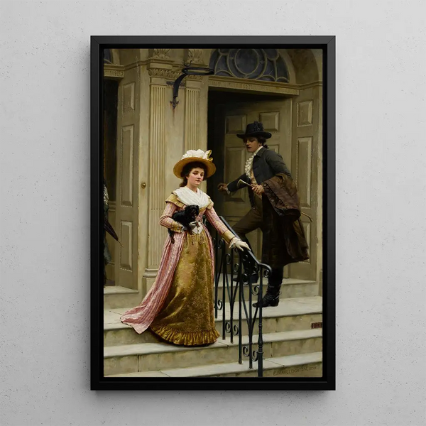 Min granne bredvid - Edmund Blair Leighton — inramlat konstverk på väggen
