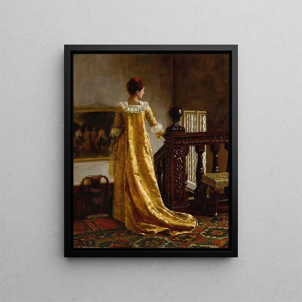 Qui m'aime me suive - Edmund Blair Leighton — inramlat konstverk på väggen