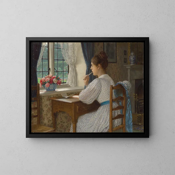 Pensées errantes - Edmund Blair Leighton — inramlat konstverk på väggen