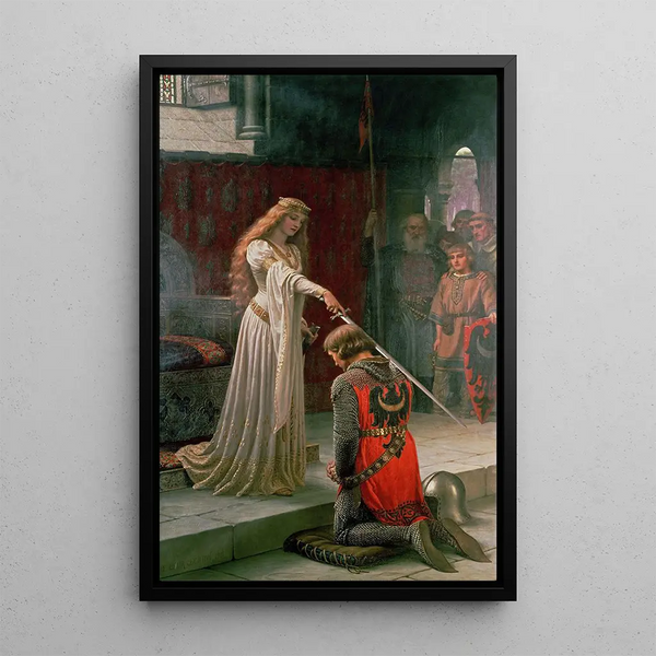 Reproduktion av målningen L'Accolade - Edmund Blair Leighton