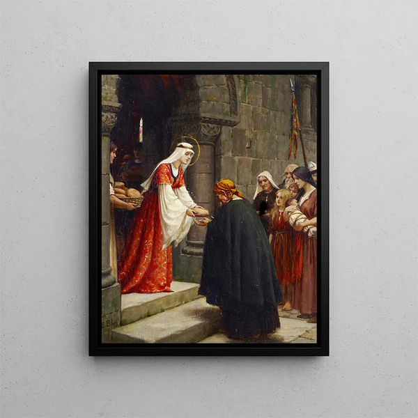 La Charité de Sainte Élisabeth de Hongrie - Edmund Blair Leighton — inramlat konstverk på väggen