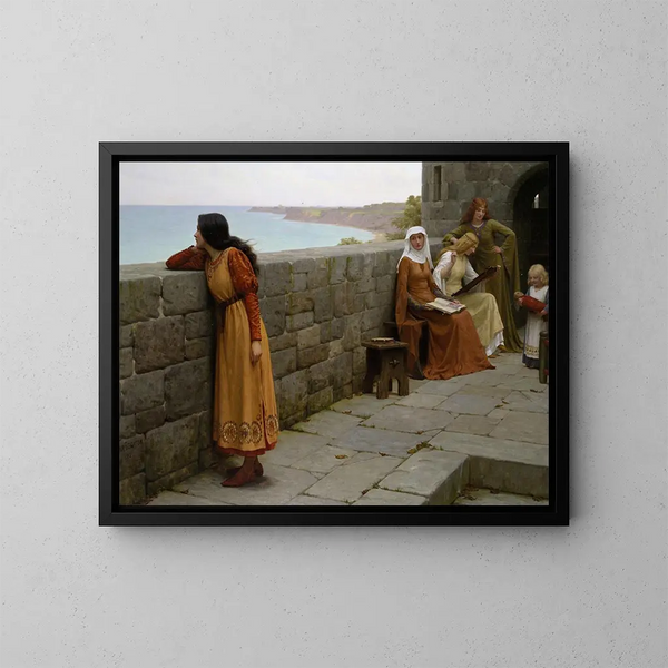 L'otage - Edmund Blair Leighton — inramlat konstverk på väggen