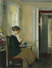 Joséphine tricote - Edmund Charles Tarbell — vy av konstverket
