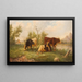 Vaches au pâturage - Edmund Mahlknecht — inramlat konstverk på väggen