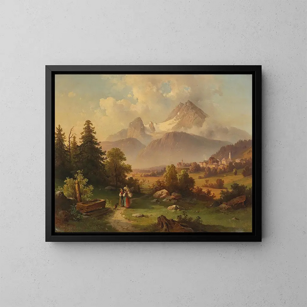 Vue du Watzmann - Edmund Mahlknecht — inramlat konstverk på väggen