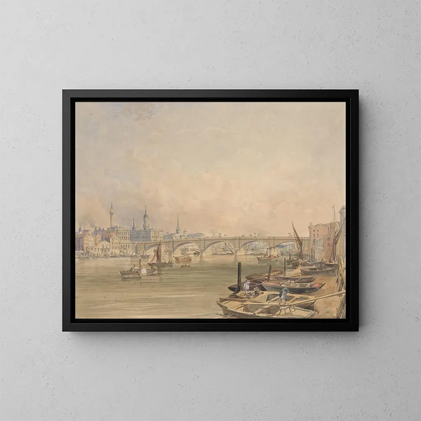 En vy över Londonbron - Edmund Walker — inramlat konstverk på väggen