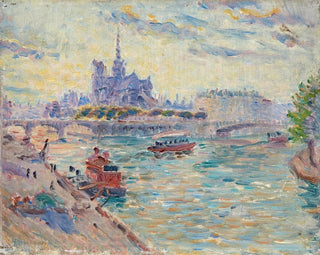 Vue de Paris, Notre-Dame - Édouard-Jean Dambourgez — vy av konstverket