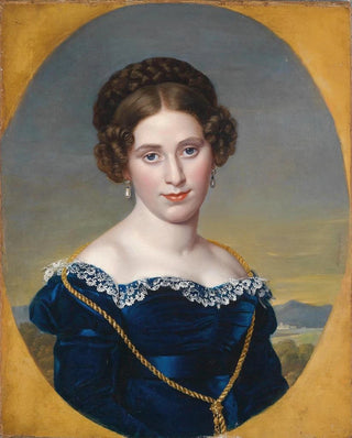 Eduard Friedrich Leybold - Bildnis einer Dame vor Landschaftshintergrund.webp
