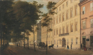 Eduard Gaertner - Blick in die Strae Unter den Linden Ecke Charlottenstrae mit dem Htel de St Petersbourg.webp