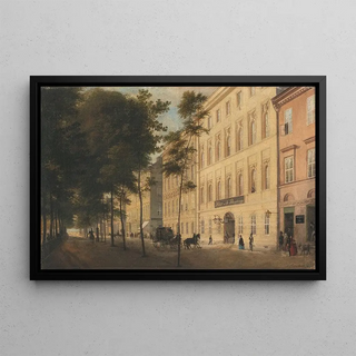 Eduard Gaertner - Blick in die Strae Unter den Linden Ecke Charlottenstrae mit dem Htel de St Petersbourg.webp