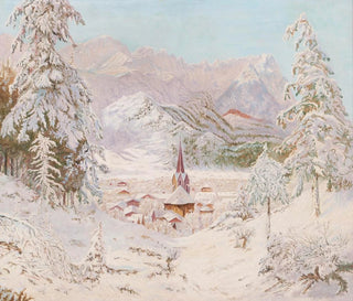 Vue sur Garmisch-Partenkirchen - Eduard Kasparides — vy av konstverket