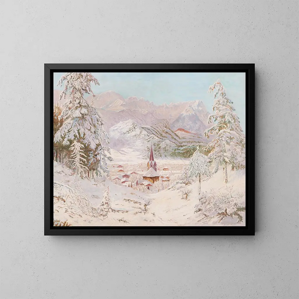 Vue sur Garmisch-Partenkirchen - Eduard Kasparides — inramlat konstverk på väggen
