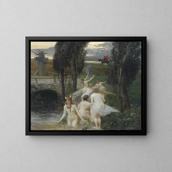 Néréides - Eduard Veith — inramlat konstverk på väggen