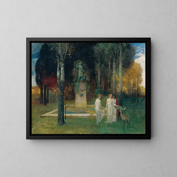 Nymphe au bassin - Eduard Veith — inramlat konstverk på väggen