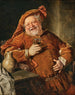 Falstaff med en kruka och ett glas - Eduard von Grützner — vy av konstverket