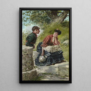 Eduardo Snchez Sol - Courting Couple at the Fountain.webp