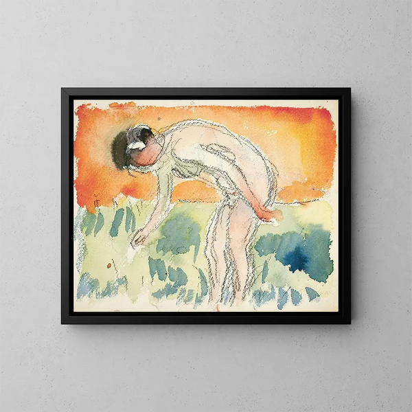 Akt som avkläder sig - Edvard Munch — inramlat konstverk på väggen