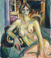 Nu sittande på soffan - Edvard Munch — vy av konstverket