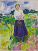kvinna i en grön äng - Edvard Munch — vy av konstverket