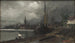 Vue de la ville avec port, étude - Edvard Persus — vy av konstverket