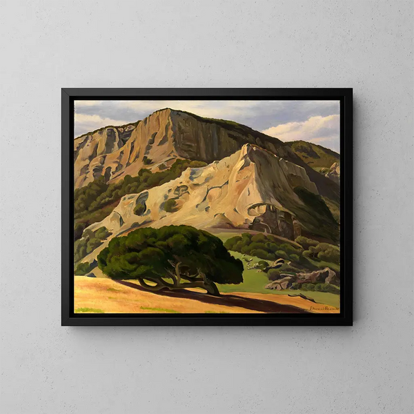 Chênes et rochers à San Luis Obispo - Edward Bruce — inramlat konstverk på väggen