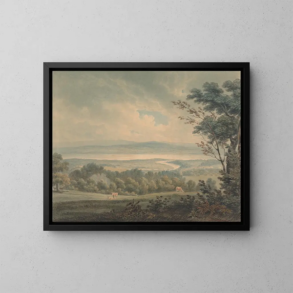 La rencontre des rivières Severn et Wye près de Chepstow - Edward Dayes — inramlat konstverk på väggen