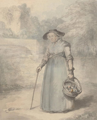 Edward Edwards - Old Lady with Basket of flowers.webp