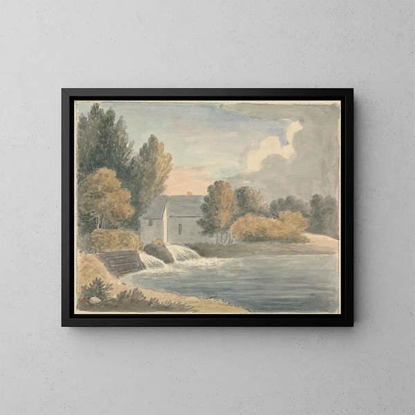 Le moulin de Bathampton - Edward Francis Burney — inramlat konstverk på väggen