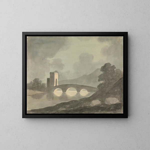 Pont och torn - Edward Francis Burney — inramlat konstverk på väggen