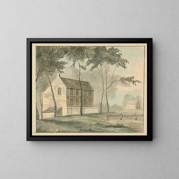 ett lantligt hus - Edward Francis Burney — inramlat konstverk på väggen