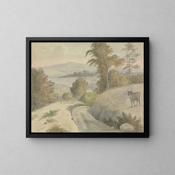 Vue dans le Surrey - Edward Francis Burney — inramlat konstverk på väggen