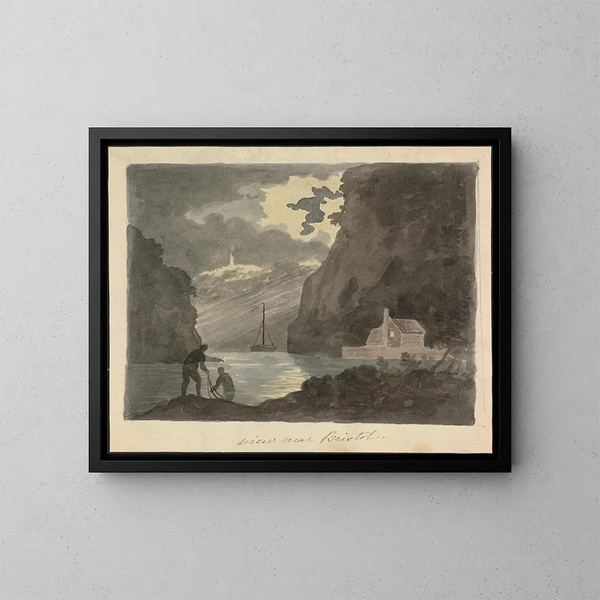 Vue nära Bristol - Edward Francis Burney — inramlat konstverk på väggen