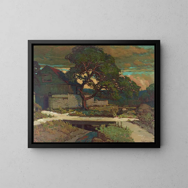 Corral à l'hôtel Nimitz de Fredericksburg - Edward G. Eisenlohr — inramlat konstverk på väggen