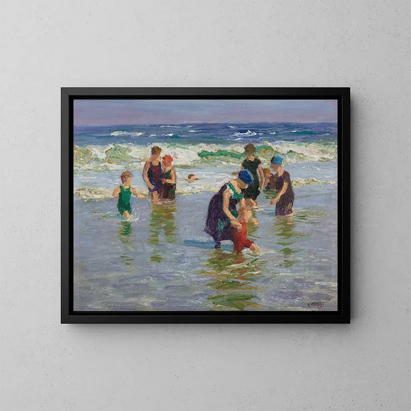 Baigneurs - Edward Henry Potthast — inramlat konstverk på väggen