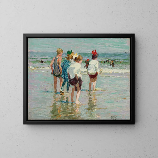 Sommardag vid Brighton Beach - Edward Henry Potthast — inramlat konstverk på väggen