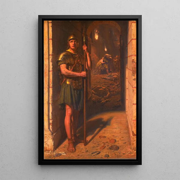 Reproduktion av målningen Trofast målning ända till döden - Edward John Poynter