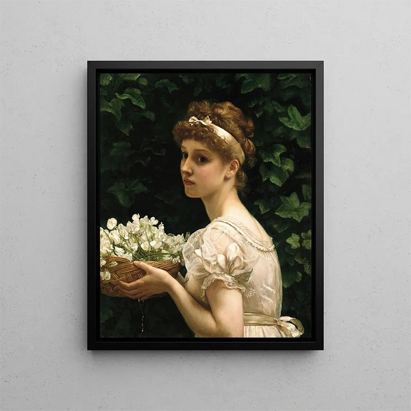 Fleurs de pois - Edward John Poynter — inramlat konstverk på väggen