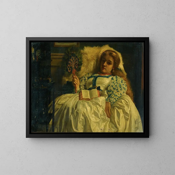 Le éventail de paon - Edward John Poynter — inramlat konstverk på väggen