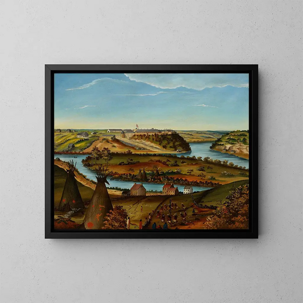 Vue du fort Snelling - Edward K Thomas — inramlat konstverk på väggen