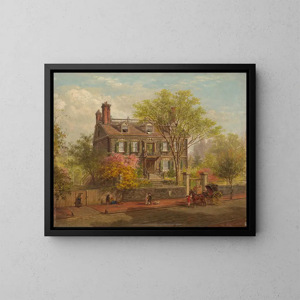 La maison John Hancock - Edward Lamson Henry — inramlat konstverk på väggen