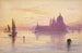 Santa Maria della Salute, Venedig vid solnedgången - Edward Lear — vy av konstverket